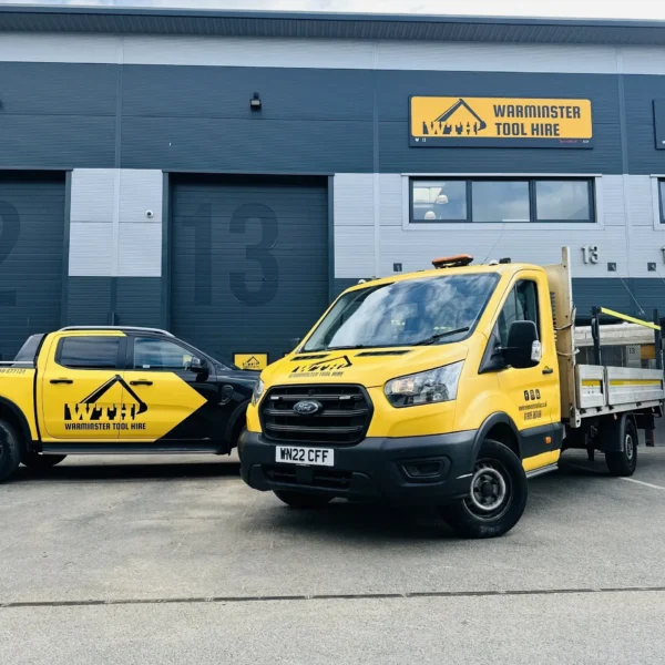 Warminster vehicles parked outside Warminster's premises